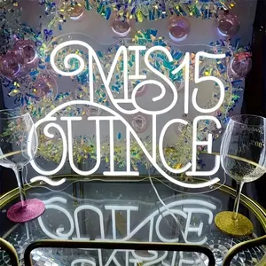 Mis Quince Aos Neon Sign for Wall Decor, Luces Led 15 Aos, Children's Room, Bar, Party, Christmas, Wedding Decoration