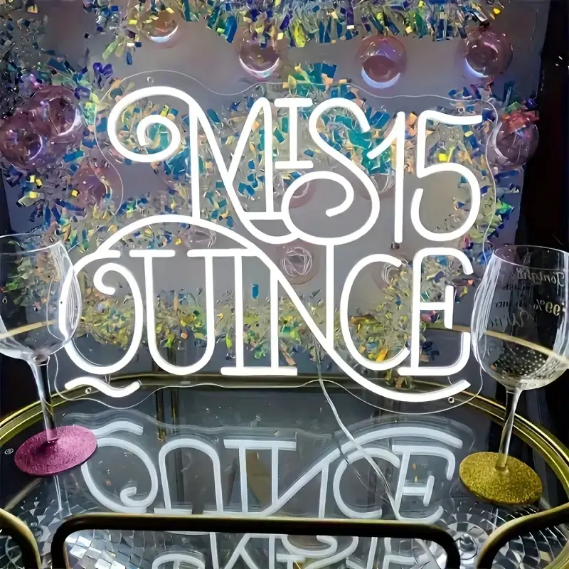 Unique Mis Quince Años LED Lit Neon Sign - Home Decor Lighting, Party Lights for Wall Decor, Children's Room Led Lit Led Decoration Lamp