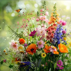 Bulk Wildflower Seeds Mix 90000 Non-GMO Annual Perennial Cold Drought Tolerant Low Maintenance Easy Grow Beginner-Friendly 3-Season Blooms Bee Butterfly Pollinator Garden for Large Areas - Wildflowerseeds