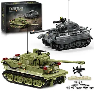 TOKMOC 1314 Pieces, 2 Classic Tanks Building Blocks Set, Vehicle Tank Toys Building Set, Tank Model Armor Vehicles, Creative STEM Project Display Gift for Collectors, for Aged 12 And Above