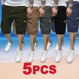 Men’s 5-Piece Cargo Shorts Set — Durable rip-resistant fabric, multifunctional pockets, adjustable waistband | Suitable for gym, hiking, and jobsite work — Excellent summer comfort and breathability, slim-fit stylish men’s bottoms