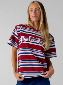 ACTA Sport Tee - Lightweight Knit Fabric with Contrast Trim Detailing & Center Front Seam for Relaxed Flowy Fit