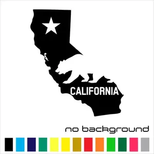 California State Sticker Vinyl Decal Map Ca Republic Flag La Wall Car Window