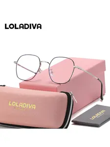 LolaDiva 1 Piece Unisex Lightweight Design Full Frame Plaon Glasses Elegant And Charming Square Frame Plaon Glasses