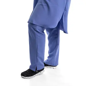 Modest Straight Pants Ceil Blue