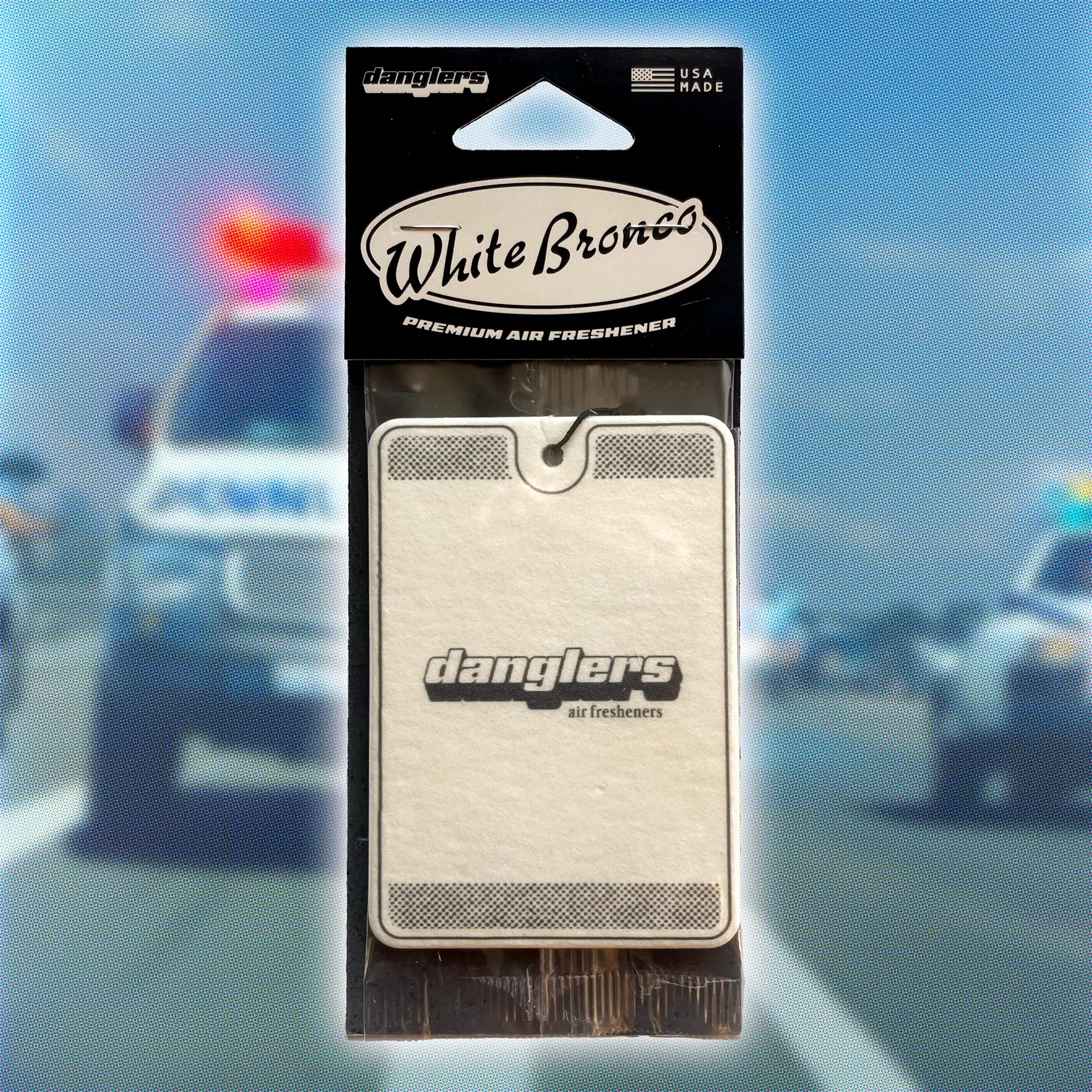 Danglers WHITE BRONCO Premium Air Freshener - Car Fragrance with Nostalgic Cologne-Quality Scent - 2+ Weeks Duration - Car Accessory