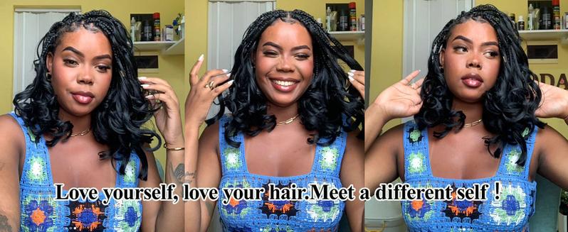 French Curl Braiding Hair 12 Inch 8 Packs Natural Black Curly Braiding Hair Pre Stretched 50g/pack Loose Wavy Crochet Hair Synthetic Hair Extensions for Black Women (12 inch,8 packs, 1B)