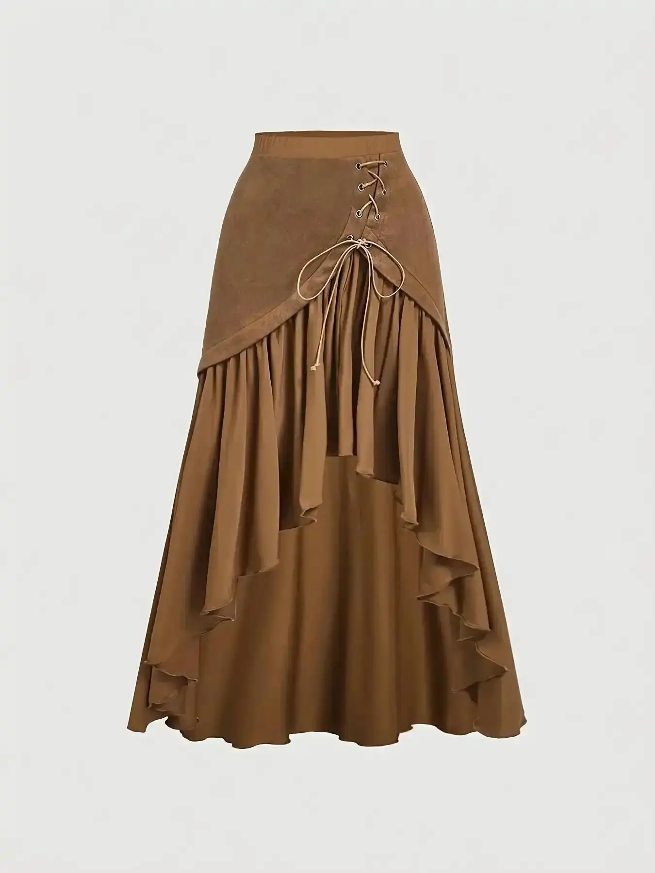 Asymmetrical Hem Women's Bodycon Wrap Dress Bohemian Style Western Chic Vacation Hippie Clothing Aesthetic Ruffle Adjustable Twist Skirt Bottoms Womenswear timeless piece summer staple wardrobe essential wedding guest