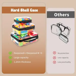 New thickened deep-bottom black storage bag set for toiletries, cosmetics, toys - with zipper and hard shell,storage organization