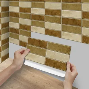 Transform Your Kitchen with Brick Backsplash Stickers, Peel and Stick Easy Install, Universal Wall Decal, Flat Sticker Type, Wall Setting