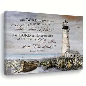 Charming Ocean Lighthouse Canvas Art - Wooden Framed Wall Decor, Suitable for Living Room, Bedroom, Kitchen, and Office - Perfect Gift Idea, Coastal Home Decor, Perfect Room Decoration