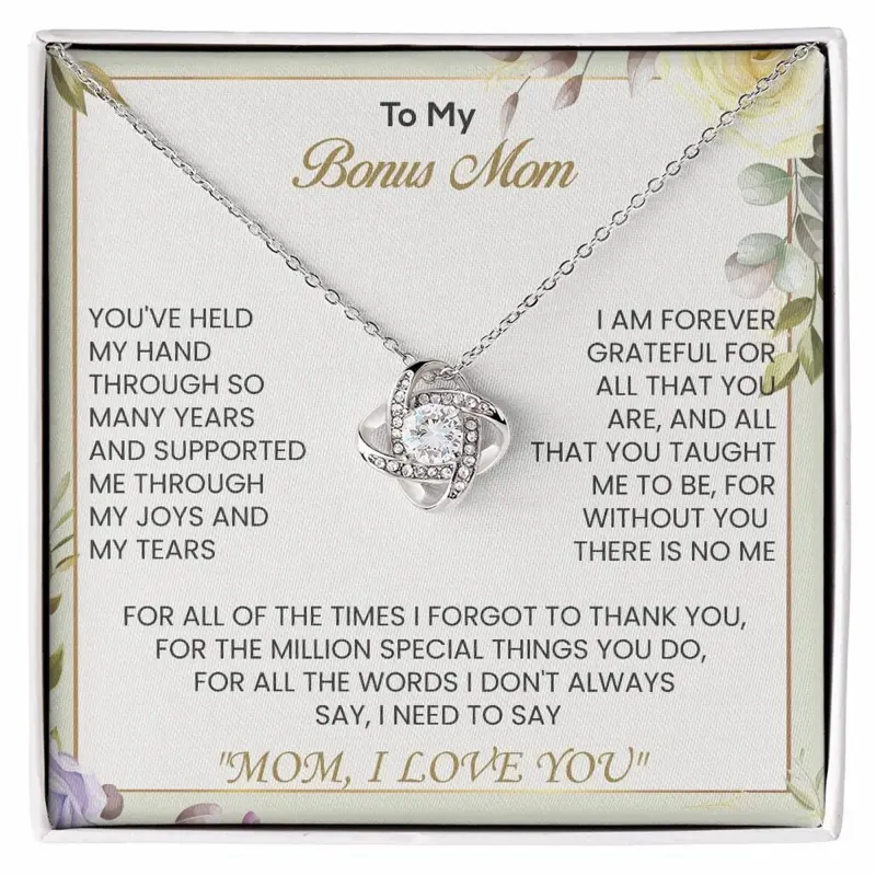 Bonus Mom Gifts, Bonus Mom Necklace, Step Mother Gift, Step Mom Necklace, Gift From Bride, Bonus Mom Jewelry, Mother'S Day Gift,, Mother's day Gift Necklace With Meaningful Message Card Inside & Box