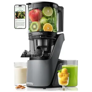 Canoly C16 Cold Press Juicer, 6" Extra Wide Feed Chute, 3-IN-1 Strainers (Juice & Sorbet & Nut Milk), Powerful AC Brushless Motor, Self Precut System, Juicer Machines with BPA-Free