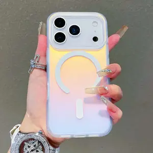 Caseethy Holographic Iridescent Rainbow Phone Cases for iPhone 17 Pro Max, 13,14,15,16 Wireless Shockproof Magnetic Protective With Magsafe