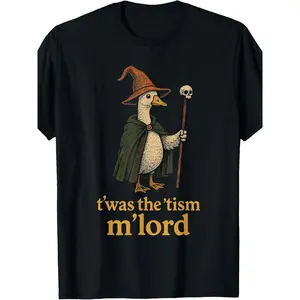 Funny Meme TWAS The Tism M Lord Silly Goose Graphic Kids T Shirtfashion Boutique T Shirt Casual WearPattern Print Crew Neck T Shirt Gift