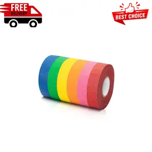 Colored Masking Tape, 0.6" x 15 Yards, 6 Pack, Colored Painter’s & Drafting Tape