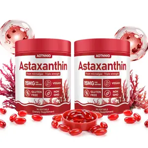 Natural Astaxanthin 15mg Healthcare Dietary Supplements, Antioxidant Support for Skin and Eye Health, 90 Vegan Softgels