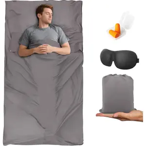 Lightweight Sleeping Bag Liner, Adult Travel Sleep Sack & Travel Sheet, Single & Double Camping Sheets for Backpacking, Hotels & Hostels