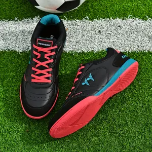 Unisex Indoor Soccer Cleats Flat Sole Non-Slip Rubber Studs for Artificial Grass - PU Upper & Breathable Fabric Lining,  Turquoise Accents - All-Season Training & Casual Sports Shoes for Adults &, Soccer Ac maison mihara black shoes zapatos