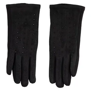Women's Rhinestone Striped Texting Gloves