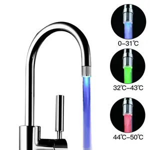 LED Temperature Control Three-Color Light Faucet, Waterfall Kitchen Faucet, Water Saving Faucet Bubble Maker, Universal Kitchen Bathroom Sink Tap