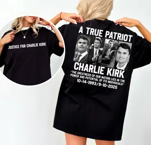 [ UNISEX SHIRT ] Justice for Charlie Kirk Shirt, True Patriot Charlie Kirk, Activist Shirt, Justice Shirt, Political Shirt, Charlie Kirk Memorial - Trending - TShirt, Sweatshirt