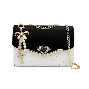 Elegant Women's Sequined Crossbody Bag - Shoulder Purse with Golden-Tone Hardware & Chain Strap, Elegant Flap Closure for Everyday Use, Crossbody Purse