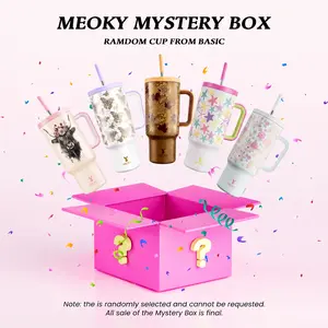 【Meoky Mystery Box】40oz Mystery Meoky Tumbler with Handle and Straw -Leak-proof Lid - Food grade stainless steel Cup - BPA Free - Compatible for Daily use and Traveling (1 Mystery Box 1 cup),Father's Day Gifts,Deals For You,GraduationGift