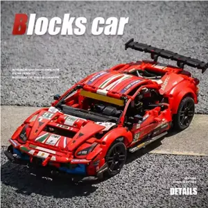 1677pcs 488gte Championship Gt Racing Building Blocks, Series 42125, Detailed Display Model Car Decor Gift, Collectible Toy Set