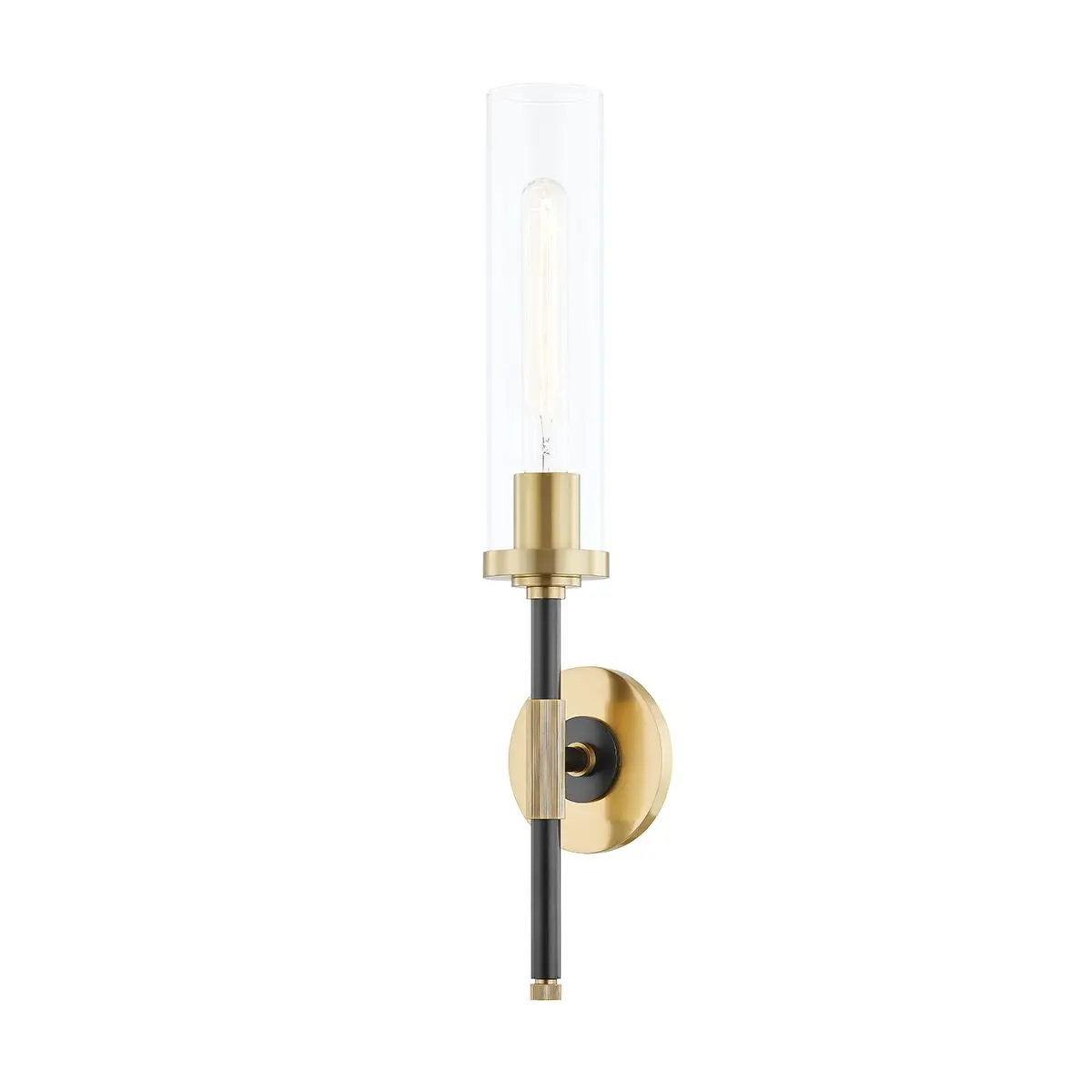 Bowery Sconce - Elegant Aged Old Bronze or Polished Nickel Finish with Slender Glass Shade