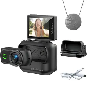 Kayoura Tiny Portable Vlogging Camera - Magnetic Wearable Action Camera for Hands-Free POVs, 1080p Video Camera for YouTube, Lightweight Pocket Camera for Sports, Travel, and Creative Pet POV small camcorder mini bodycam dashcam vlog equipment stabilizer