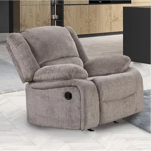 Cosimo Chenille Manual Recliner Chair – Pillow Top Arms & Ultra-Soft Comfort by Furniture of America