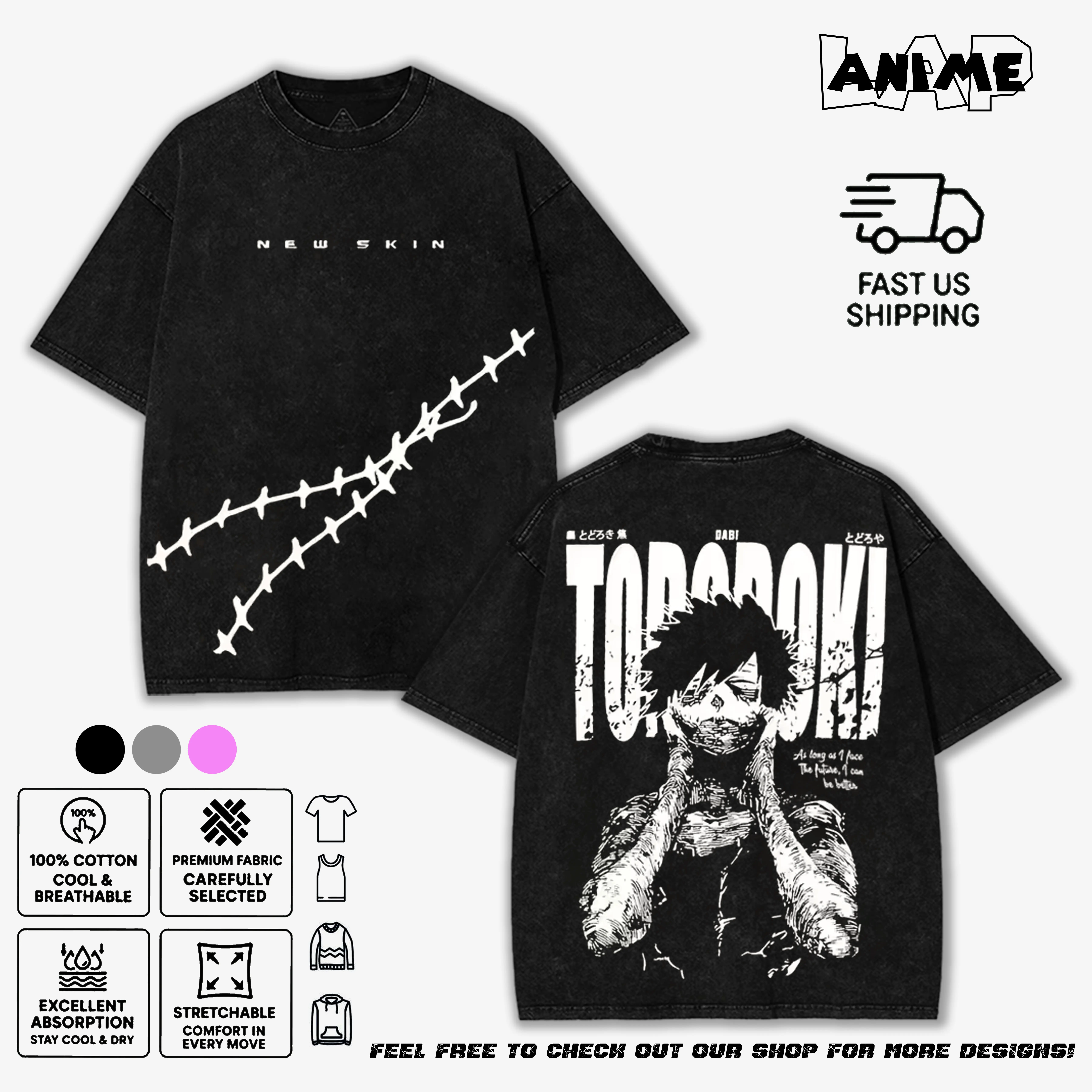 My Hero Academia Dabi Todoroki New Skin Stitches Washed Vintage Shirt Tee Tank Top Hoodie Sweatshirt Graphic Streetwear for Men Women