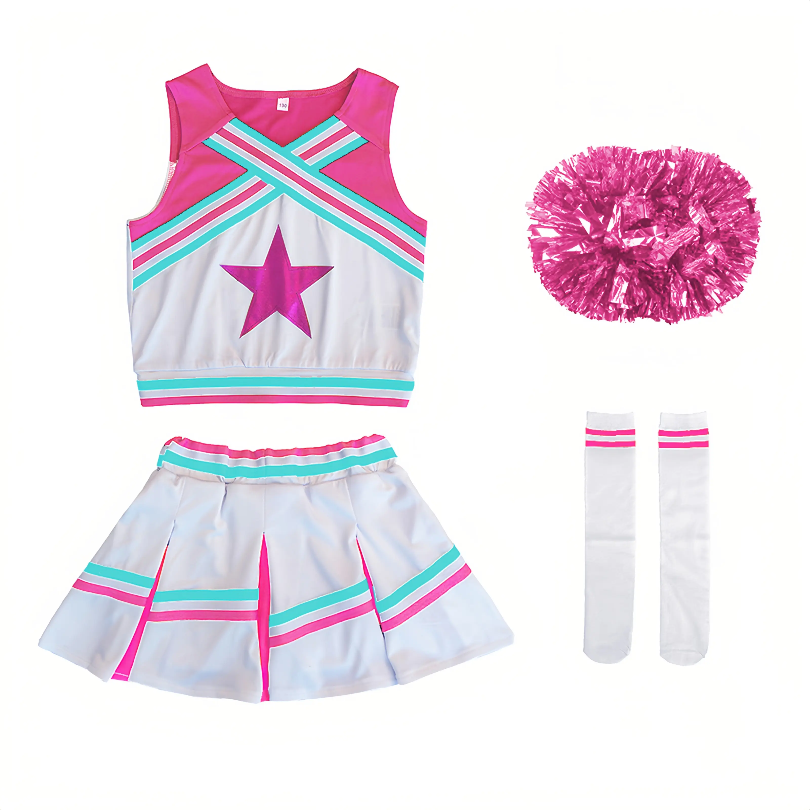 Girls Cheerleader Halloween Costume, Cheer Uniform for Halloween Dress Up Pink Princess Dress, Cheerleader Outfit, Girl Costumes