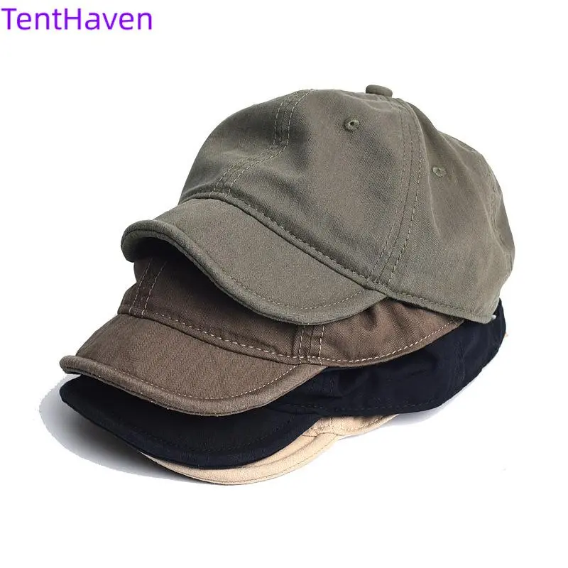 Women's 2026 American Vintage Adjustable Stylish Duckbill Cap - Soft-Brimmed Washed Workwear Hat, Sports & Outdoor Accessory for Spring, Duck Tongue Hat, Adjustable Stylish Hat