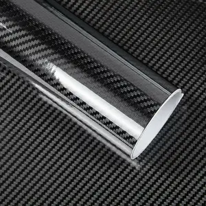 6D Carbon Fiber Vinyl Wrap for Body Protection Scratch Resistance Air Release Technology 1FT X 5FT Car Wrap