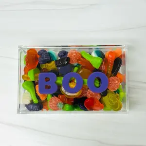Halloween 'BOO' Candy Letters Snack Box with Hard Candy Blackberry Flavored Letters and a Fruity, Sweet Spooky Gummy Mix