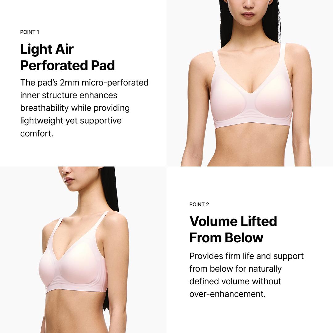 [VERISH] Ice On Push-Up Bra - SIZE UP RECOMMENDED - Cooling Wireless Bra for Women - Korean Aqua-X Lift Fabric Perforated Pad No Underwire