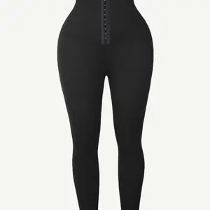 Wholesale Dark Blue Neoprene Butt Lifting Leggings Wide Waistband Lose Weight Womenswear