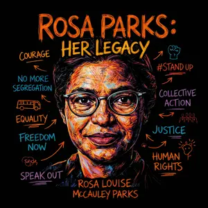 Rosa Parks Black History Month DTF Transfer - Courage No More Segregation Equality Freedom Now Speak Out Human Rights