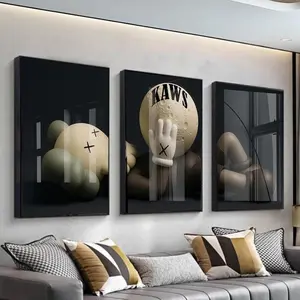 KAWS Poster Set of 3: Hypebeast Wall Art and Minimalist Graffiti Decor Unframed KAWS Poster Set of 3: Hypebeast Wall Art and Minimalist Graffiti Decor Unframed