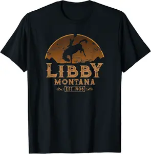 Libby Montana MT Wild West Rodeo Cowboy T-Shirt - Jenniferlau Shop 31B09FYYD9YV