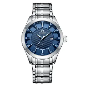 CAINUOS 1001 Men's Minimalist Luxurious Round All-Metal Wristband Quartz Watch - Silver Case, Green Dial, Elegant Business Casual Accessory, Ideal Anniversary Gift, Wristband Quartz Watches, Luxurious Quartz Watches