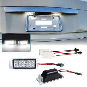 2pcs LED License Number Plate Light For Chevrolet Corvette SS Camaro Equinox Impala Sonic Traverse Trax Volt For Cadillac ATS CTS SRX XTS ELR For Buick Allure Encore Envision LaCrosse Verano For GMC Acadia Terrain , Replace OEM part# GM13502179
