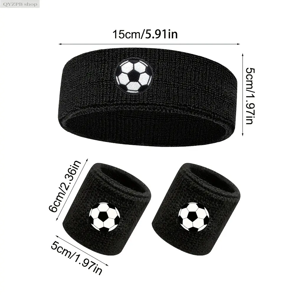 Men's Athletic Head Scarf and Wrist Guard Set, 3-Piece Male Sweat Wicking Headband with Breathable Elastic Fit for Basketball & Running, Workout