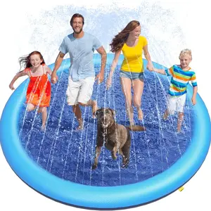 Peteast Dog and Child Splash Mat, 97 Inch Non-Slip Puppy Splash Pad, Thick Watering Can Pool, Outdoor Summer Toy, Backyard Fountain Game Mat