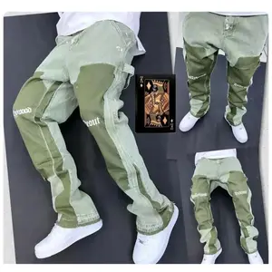 2025VintageMen'sJeansDistressedVibeBellBottomsCleanFitWoodworkingWorkwearDenimPantsForOutdoorTradeMenswearTrouser