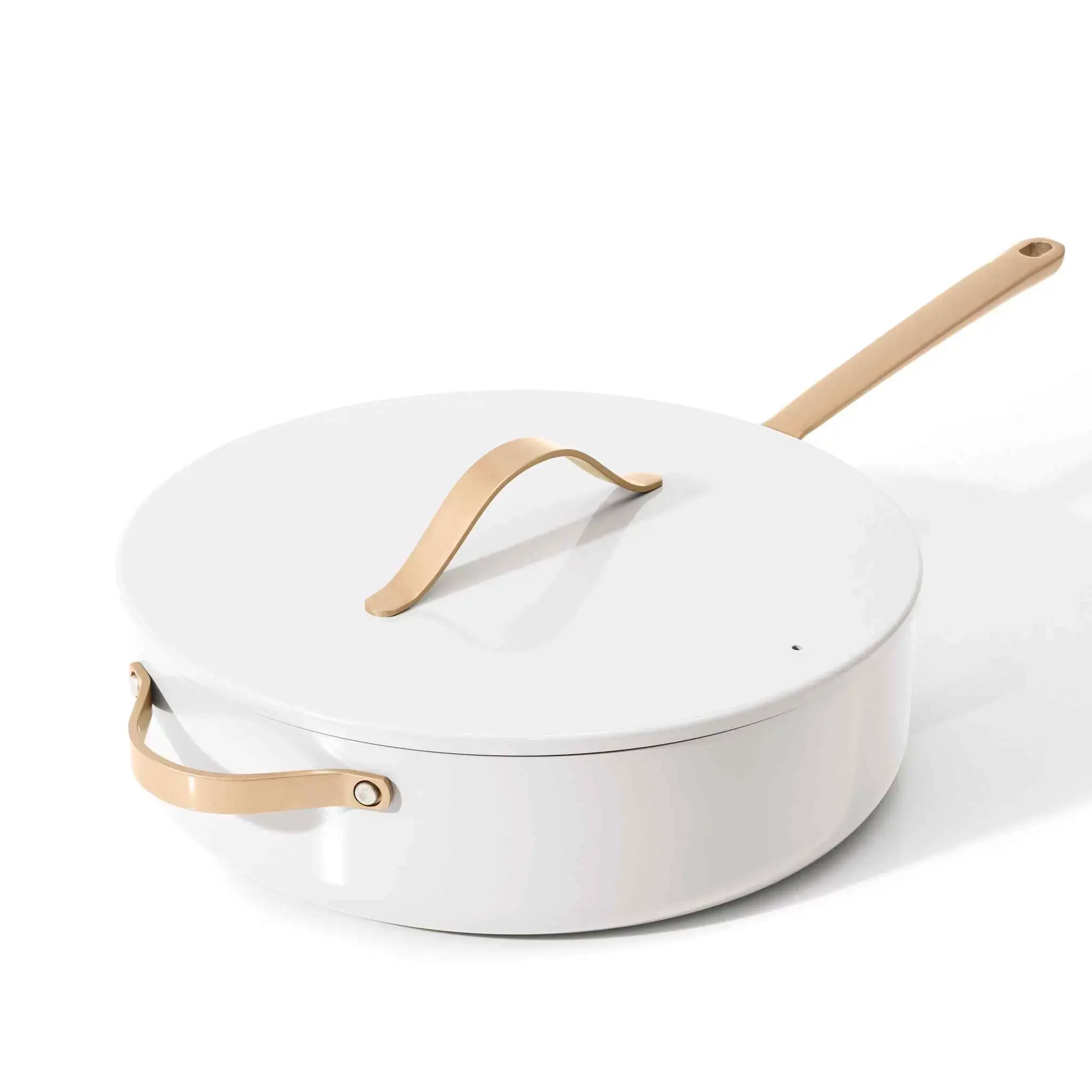 Beautiful 5.5 Quart Ceramic Non-Stick Sauté Pan, White Icing by Drew Barrymore Made By Gather