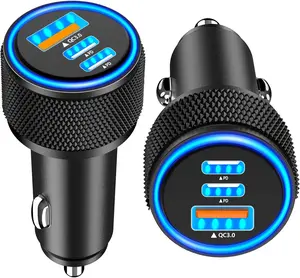 USB C Car Charger for iPhone 17, 2Pack 67W 3-Port USB-C & USB-A Fast Car Charger Cigarette Lighter Fast Charging for iPhone 17/16/15/14/13/12/Pro Max, iPad Pro, Galaxy, Google Pixel, Android