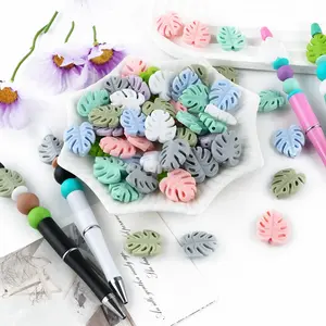 8pcs Colorful Leaf-Shaped Silicone Beads for DIY Jewelry Making, Creative Keychains, Bracelets, Earrings, Fashion Lanyards, Phone Charms, DIY Mix Beads